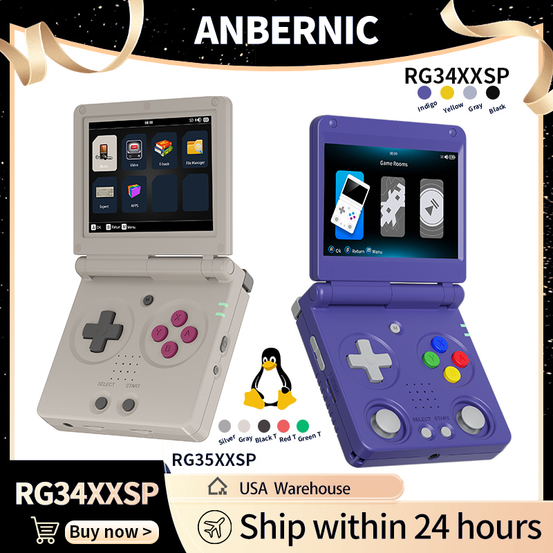 Retro Gaming Kiosk - Anbernic RG34XXSP RG35XXSP フリップ式携帯ゲーム機 IPSスクリーン Linux