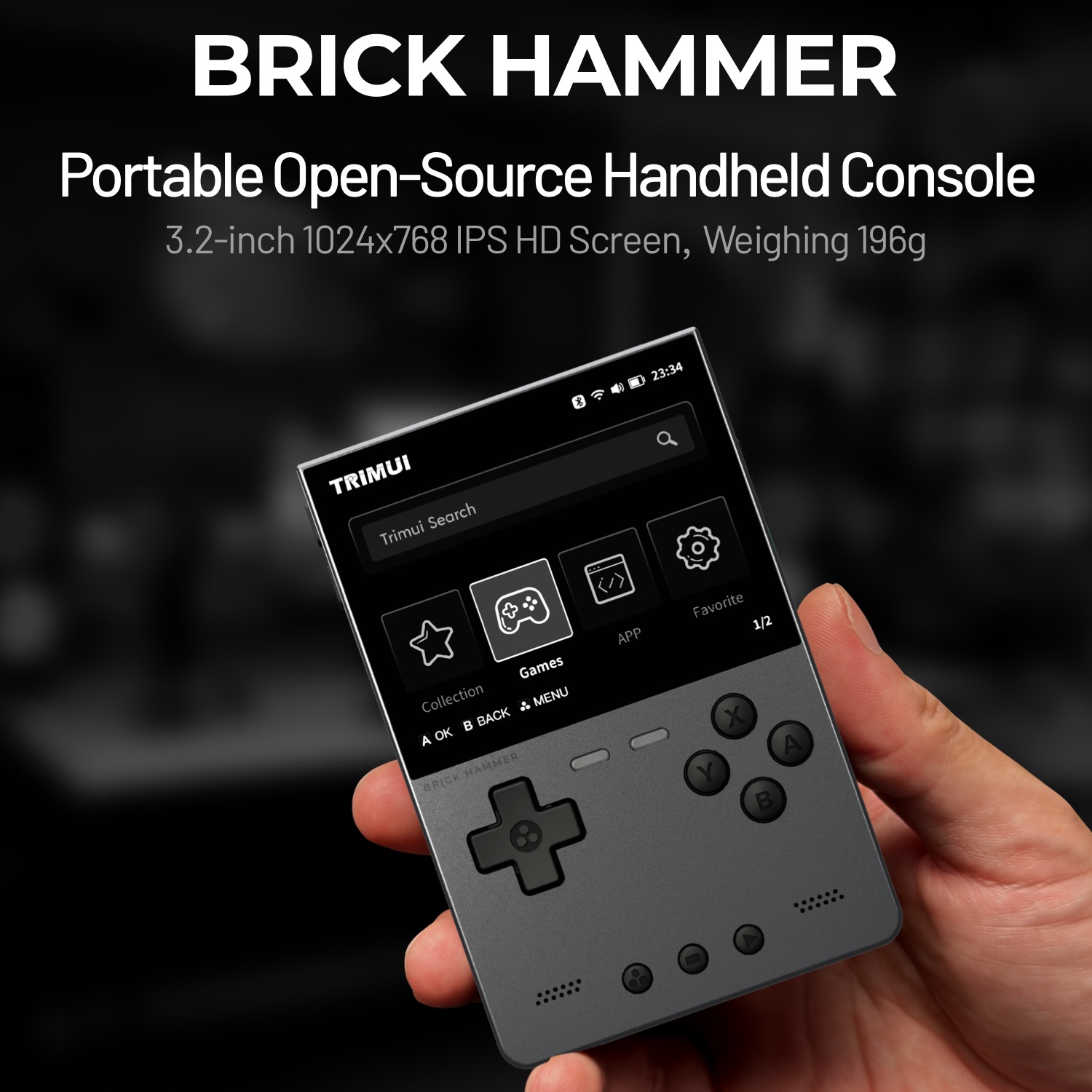 Retro Gaming Kiosk - TRIMUI BRICK HAMMER レトロハンドヘルドゲームコンソール ポータブルビデオプレーヤー Linuxシステム