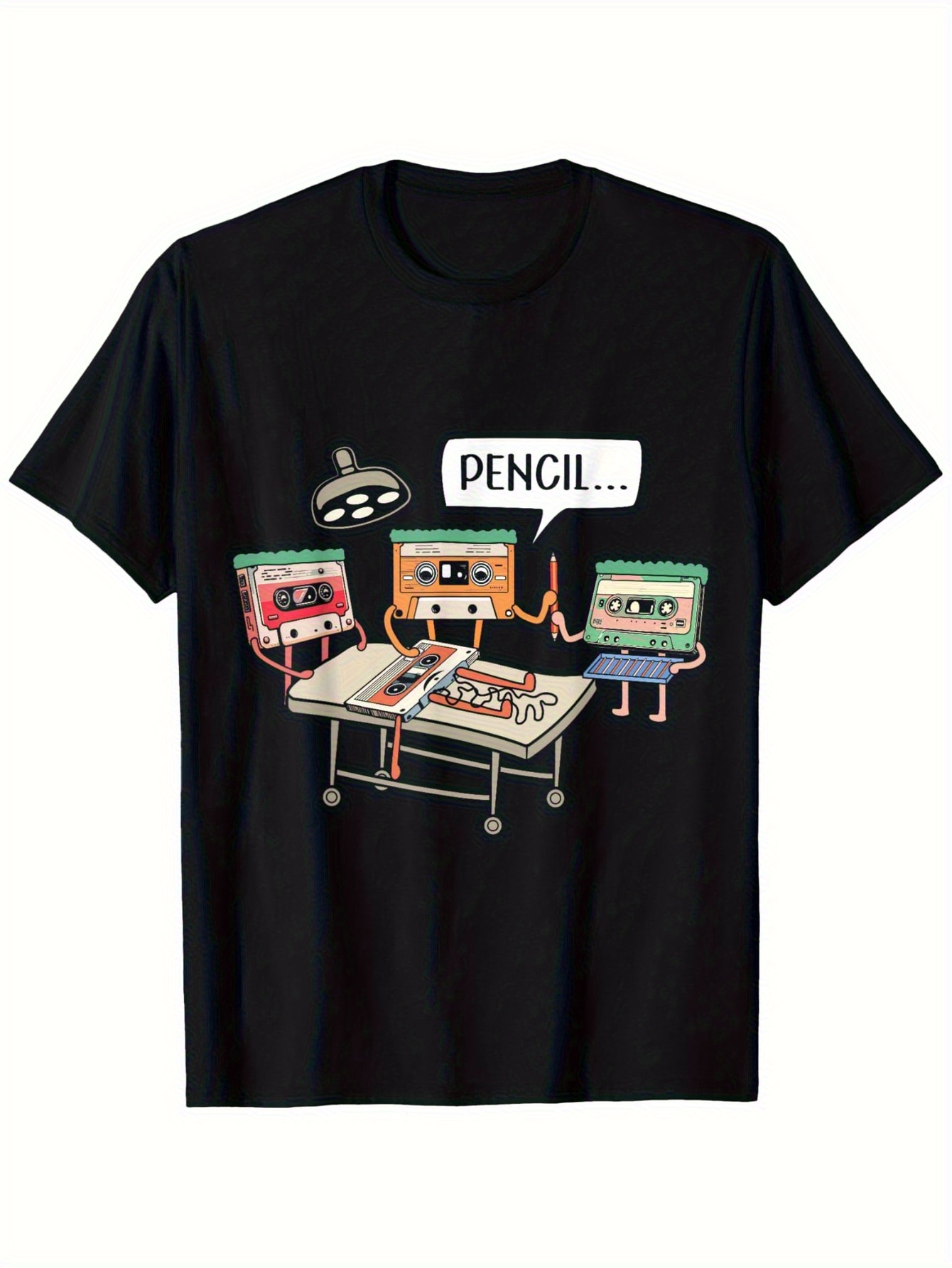 Retro Gaming T Shirt - 男性綿黒 Tシャツヴィンテージ 80 年代グラフィックプリント O ネック半袖