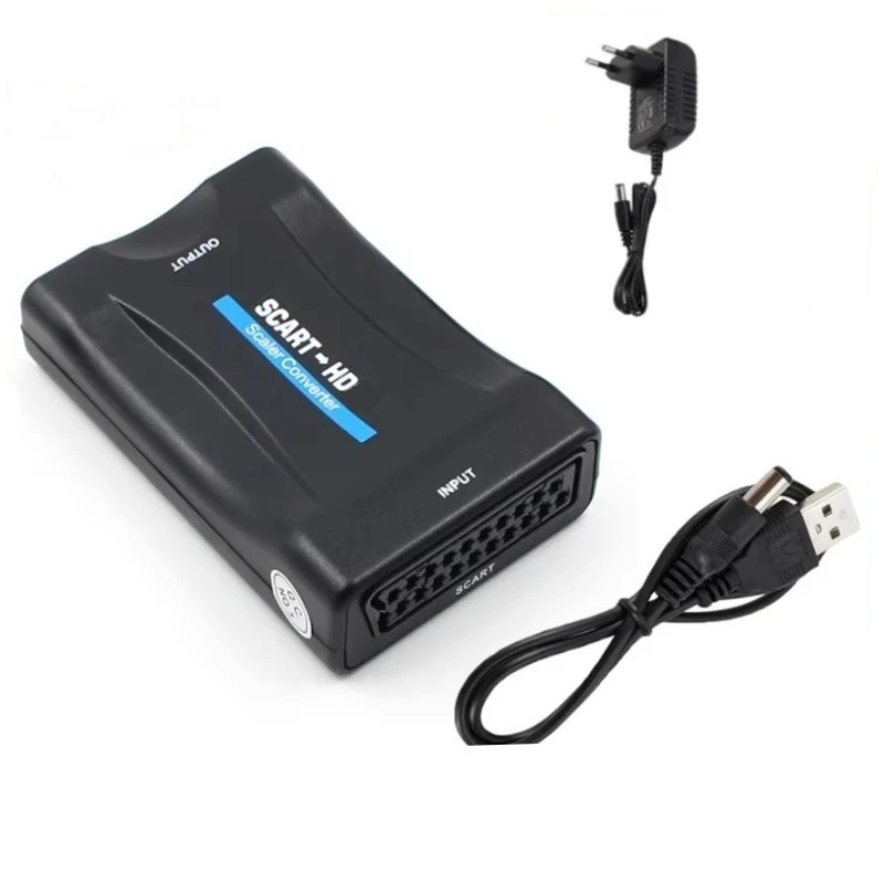 USB電源対応のSCART-HD変換アダプター。1080Pの - Scart To Hdmi のレビューと価格