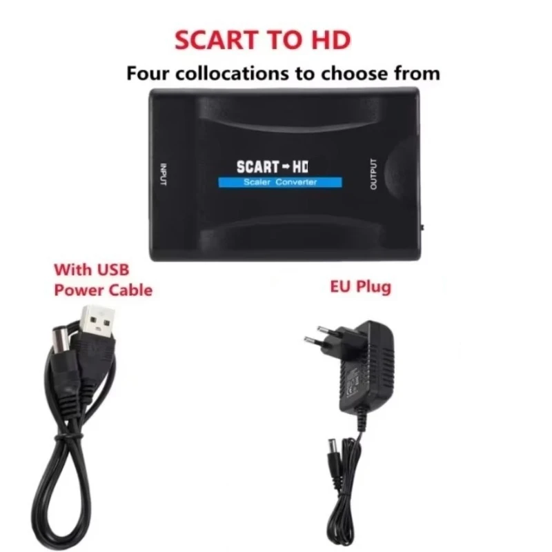 USB電源対応のSCART-HD変換アダプター。1080Pの - Scart To Hdmi のレビューと価格